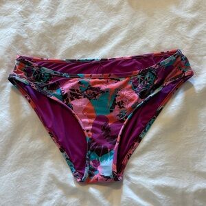 Carve Designs Purple Bikini Bottom with Teal & Coral Accents
